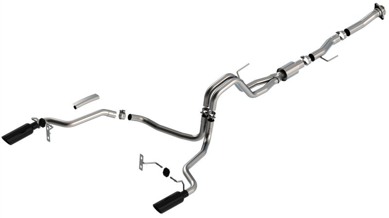 Borla 5.0L 2dr RC SB (122.8 WB) XL/XLT 3/2.25 SRE Cat-Back ATAK Black Chrome Tips | Ford F-150 (21) (140869BC)