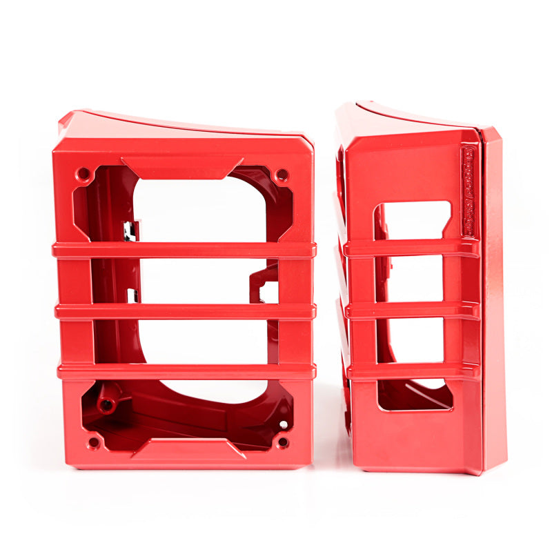 Rugged Ridge Red Elite Tail Light Guards: Fits Most Jeep Wrangler JK Models (2007-2018)