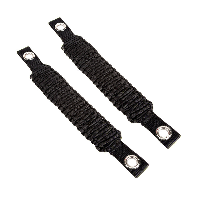 Rugged Ridge Paracord A-Pillar & Seat Mount Grab Handle (PAIR): Jeep Wrangler (07-18) - Black