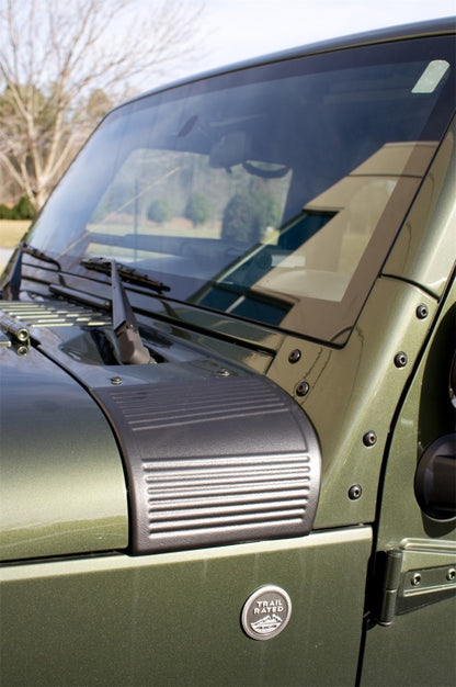 Rugged Ridge Ribbed Cowl Body Armor (Pair) (FRONT): Jeep Wrangler JK 2007-2018