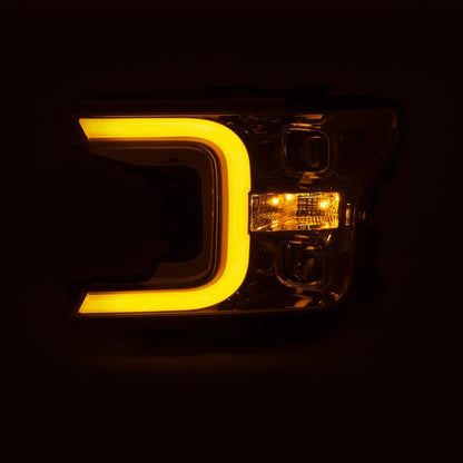 ANZO Projector Headlights w/ Plank Style Switchback Chrome w/ Amber | Ford F-150 (18-19) (111399)
