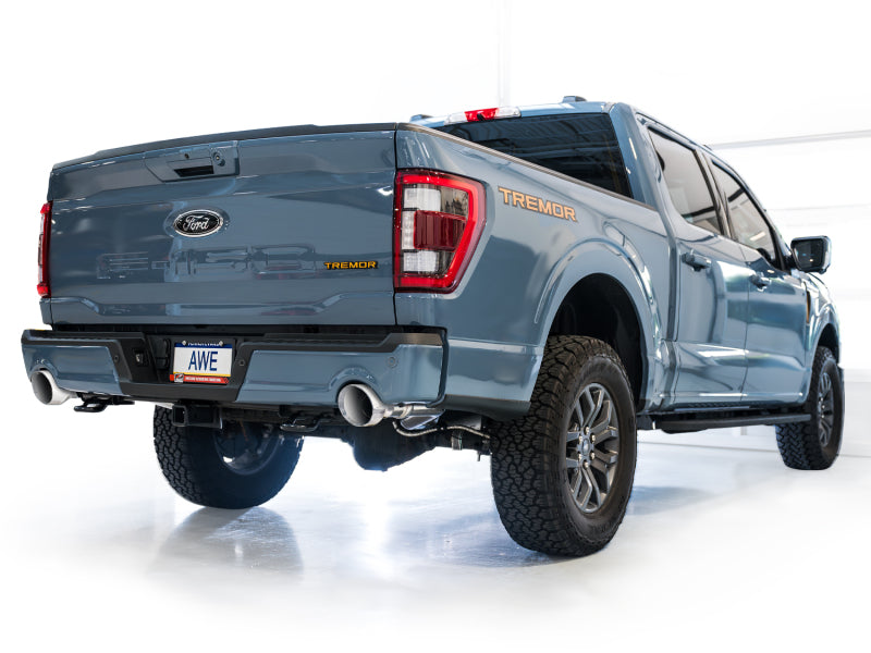 AWE Tuning 2021+ Ford F-150 Tremor Catback w/ Bumper Cutouts & Chrome Silver Tips | Ford F-150 (21-23) (3020-32402)