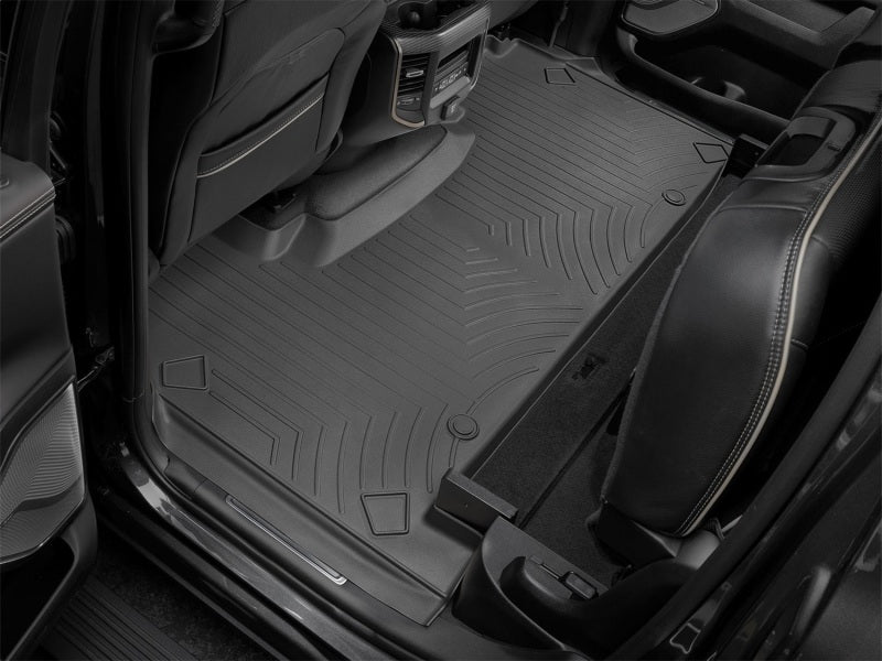 WeatherTech FloorLiner Rear Floor Mats (REAR): Ram 1500 (19-24) Crew Cab w/ Storage - Black