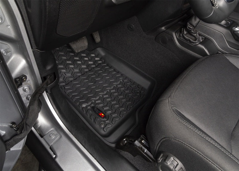 Rugged Ridge Front Floor Liner: Fits Most Jeep Wrangler / Gladiator Models (2007-2026) - Black