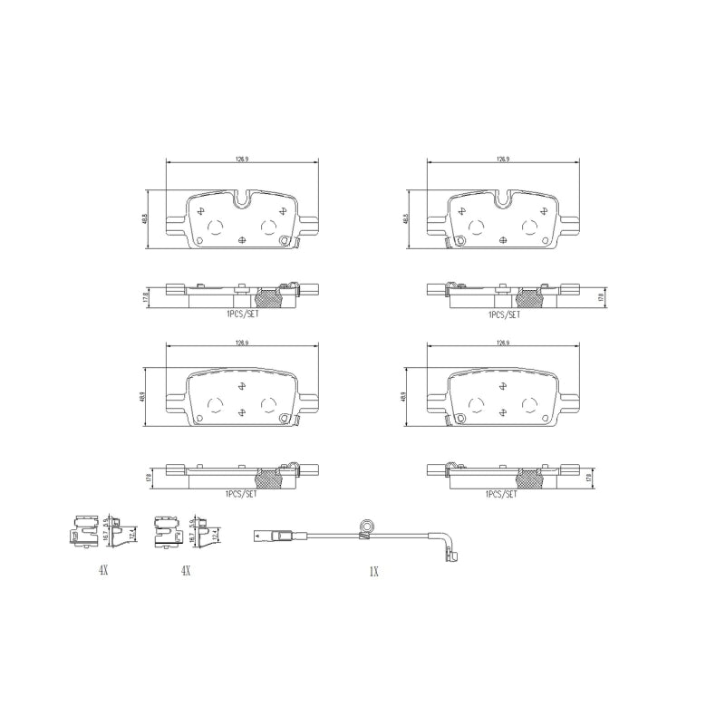 Brembo OE Ceramic Rear Brake Pad | Chevrolet Silverado 1500 / Silverado ZR2 / GMC Sierra 1500 / Sierra AT4 / Sierra AT4X (19-26) (P10098N)