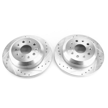 PowerStop Rear 2018-2025 Jeep Wrangler JL Evolution Drilled & Slotted Rotors | Jeep Wrangler (18-25) (AR8389XPR)