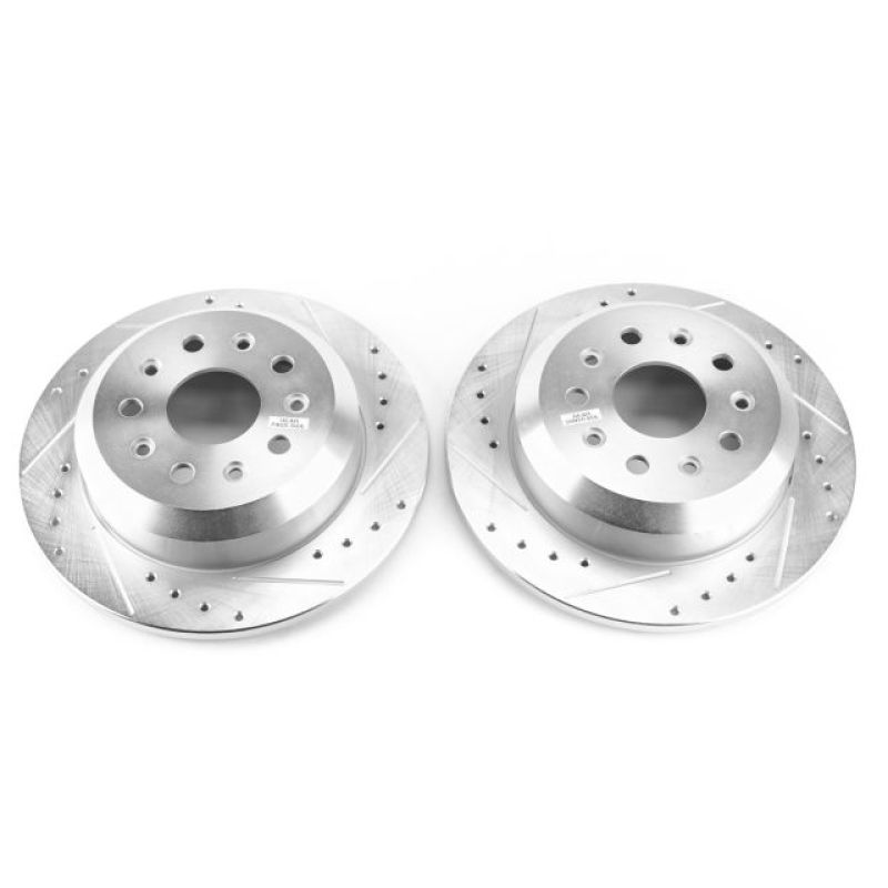 PowerStop Rear 2018-2025 Jeep Wrangler JL Evolution Drilled & Slotted Rotors | Jeep Wrangler (18-25) (AR8389XPR)