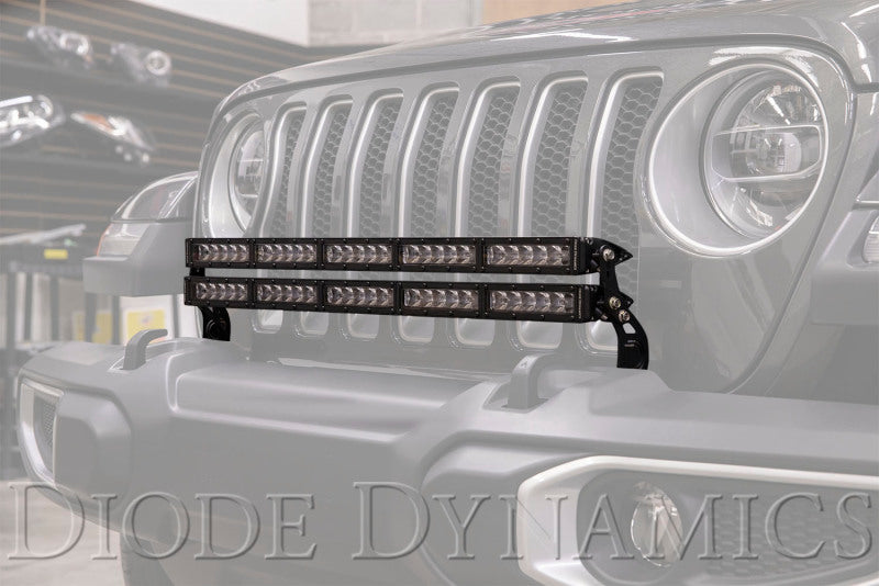 Diode Dynamics SS30 Bumper Bracket Kit w/ Dual Light Bars (FRONT): Jeep Wrangler / Gladiator (07-26)