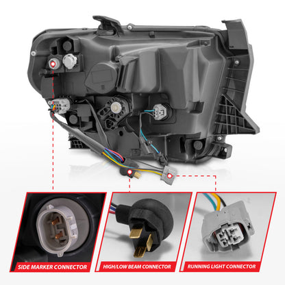 ANZO LED Crystal Headlight Set w/ Switchback & DRL | Toyota Tundra (14-21) (111533)