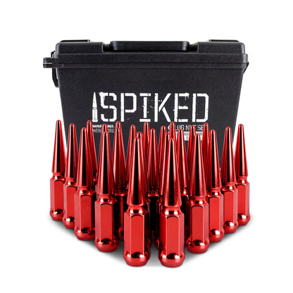 Mishimoto Steel Spiked Lug Nuts | Ford Ranger / Bronco (19-26) M12x1.5 24pc Set Red (MMLG-SP1215-24RD)