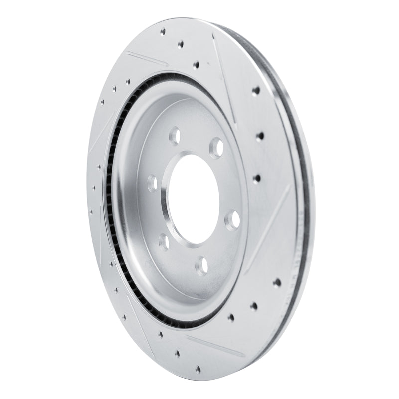 R1 Concepts Rear Left Drilled & Slotted Silver Brake Rotor | Ford Bronco (21-26) (631-54289L)