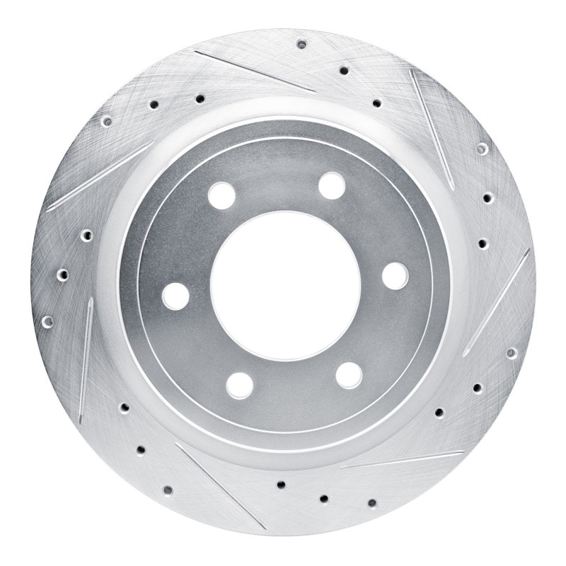 R1 Rear Right Drilled & Slotted Silver Brake Rotor | Ford F-150 (21-25) / Bronco (21-26) (631-54289R)