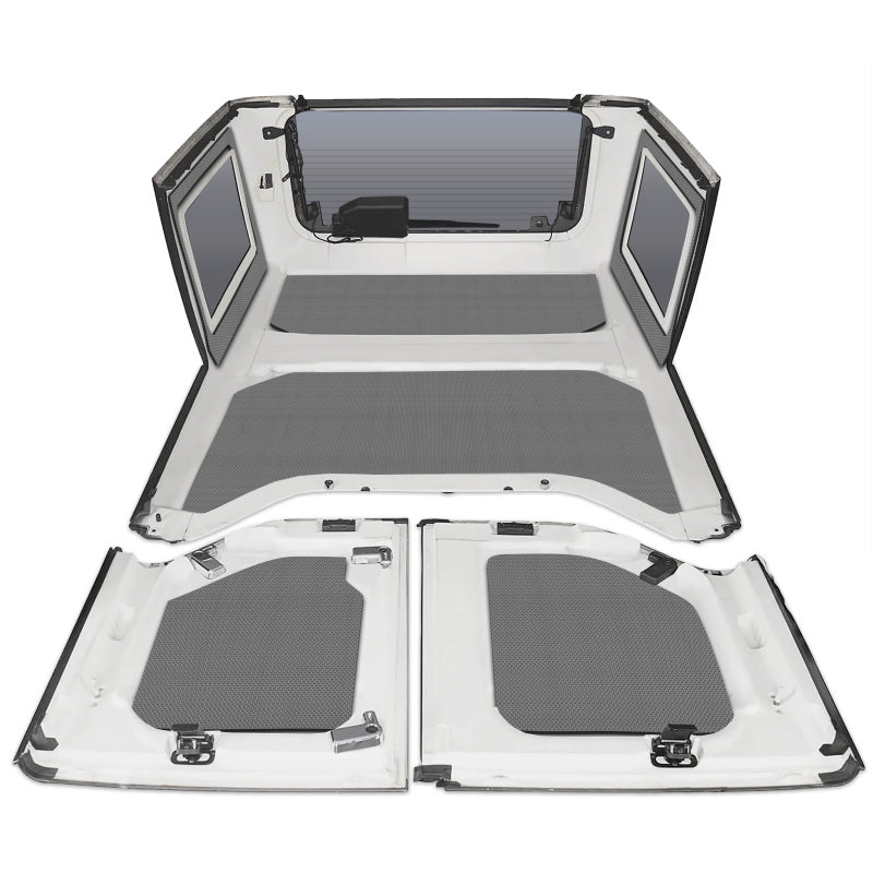 DEI Sound Deadening Headliner Kit 6-Piece: Fits Most Jeep Wrangler Models (2007-2018) - Gray