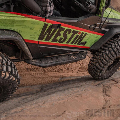 Westin Textured Black Triple Tube Rock Rail Steps: Jeep Wrangler (07-17) / Wrangler JK (18)