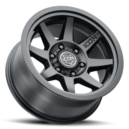 ICON Rebound 17x8.5 6x5.5 0mm Offset 4.75in BS 106.1mm Bore Satin Black Wheel | Ford Bronco (21-26) (1917858347SB)