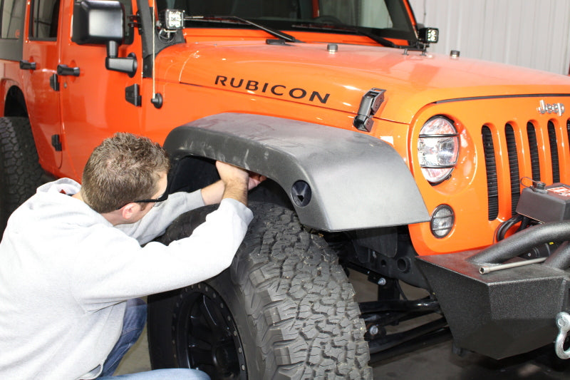 Fishbone Offroad Aluminum Black Textured Tube Fenders Kit (F&R): Jeep Wrangler / Wrangler JK (07-18)