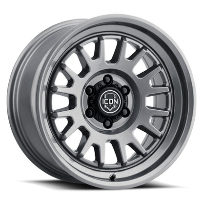 ICON 17x8.5 / 6x5.5 / 25mm Offset / 5.75in BS Gun Metal Wheel | Ford Ranger (19-26) / Ford Bronco (21-26) (8217859057GM)