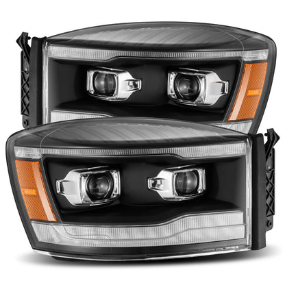 AlphaRex LUXX LED Projector Headlights (Black): Dodge Ram 1500 (06-08) & 2500/3500 (06-09)
