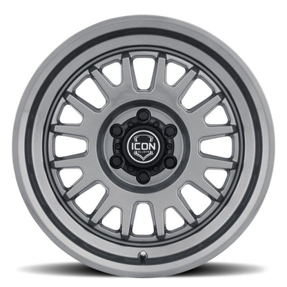 ICON 17x8.5 / 6x5.5 / 25mm Offset / 5.75in BS Gun Metal Wheel | Ford Ranger (19-26) / Ford Bronco (21-26) (8217859057GM)