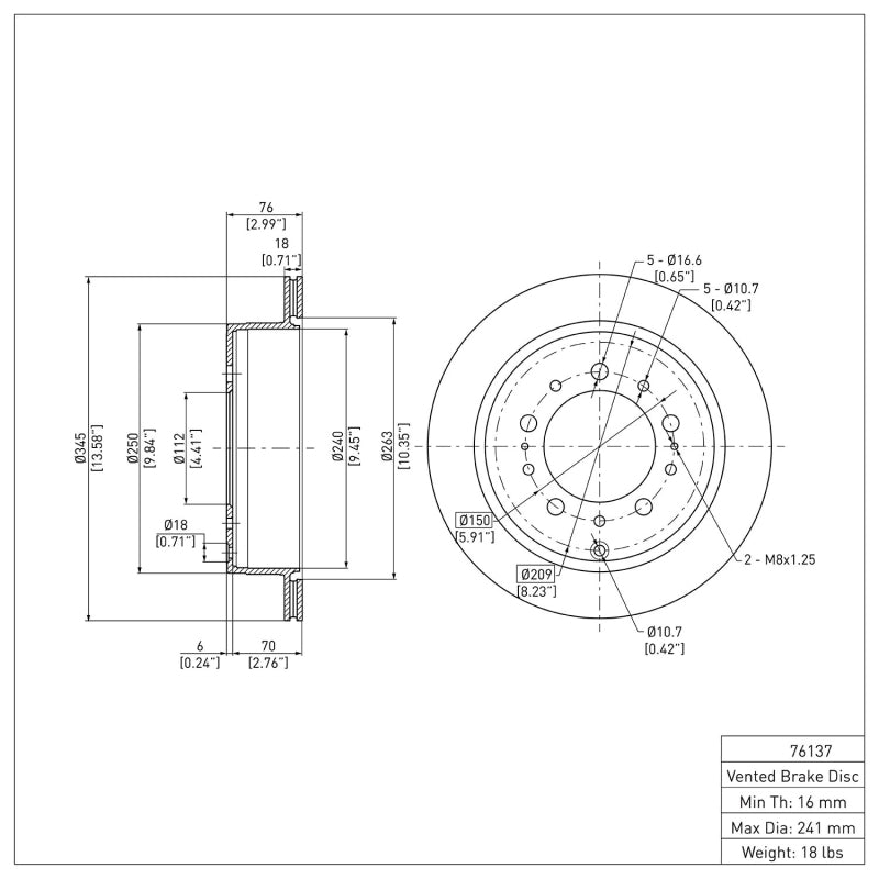 DFC 07-22 Lexus LX570 Rear Brake Rotor | Toyota Tundra (07-22, 09-21, 14-18)