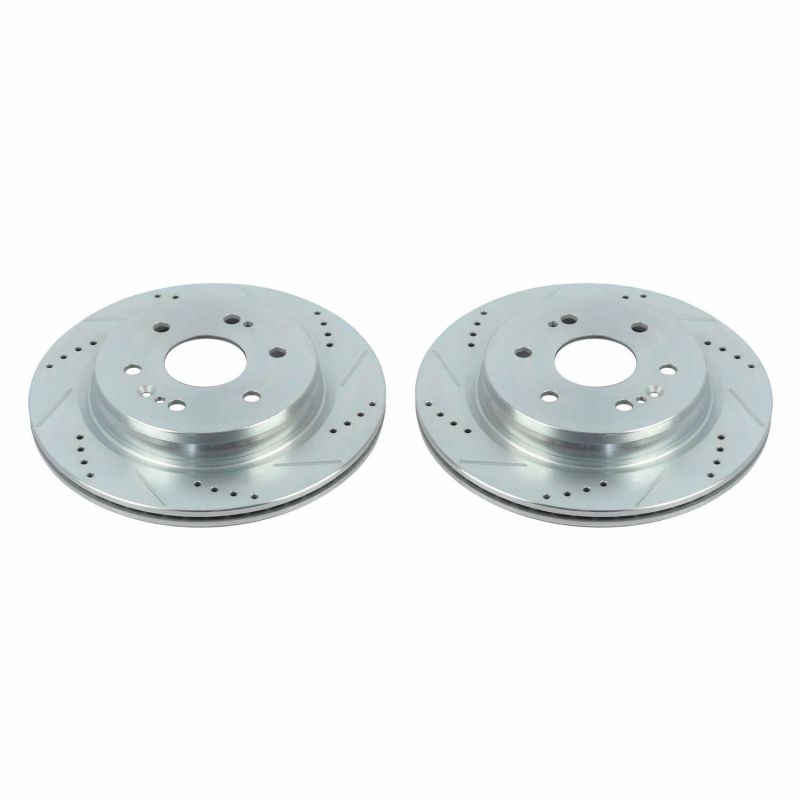 Power Stop 19-20 Chevrolet Silverado 1500 Rear Evolution Drilled & Slotted Rotors | Chevrolet Silverado 1500 / GMC Sierra 1500 (19-26) (AR84104XPR)