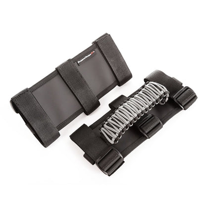 Rugged Ridge Paracord Grab Handles Gray Black (F&R): Jeep Wrangler JK / JL / Gladiator JT 2007-2024