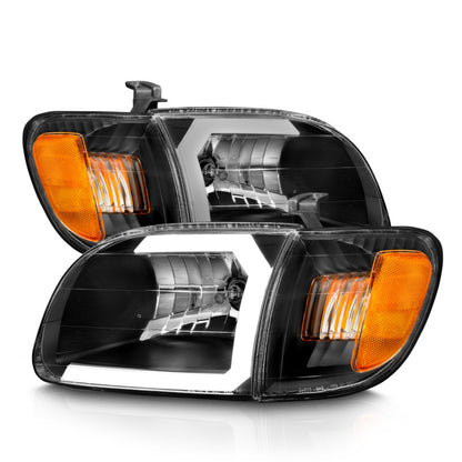 ANZO Crystal Headlight Set w/ Light Bar Black w/ Corner Light | Toyota Tundra (00-04) (111579)