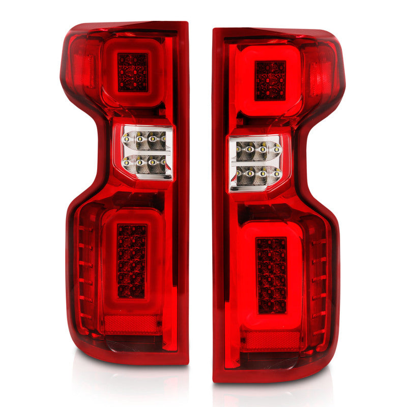 ANZO LED Tail Light Assembly Chrome Housing Red/Clear Lens G2 | Chevy Silverado (19-21) (311416)