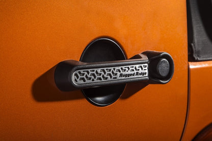 Rugged Ridge Elite Contrast Tread Door Handle Inserts: Fits Most Jeep Wrangler JK Models (2007-2018)