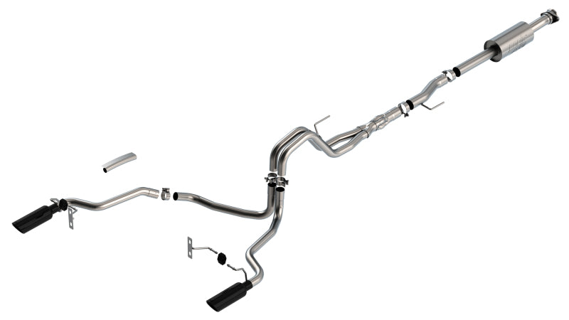Borla F-150 2021 5.0L 4dr CC SB EC STB Lariat/KR/Pltnm/LTD 3/2.25 SRE Cat-Back ATAK Black Tips | Ford F-150 (21) (BC140867BC)
