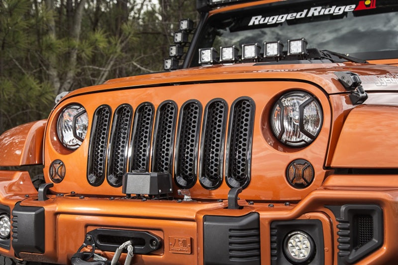 Rugged Ridge Perforated Mesh Grille Inserts | Jeep Wrangler JK (07-18) / JL (18-25) (11306.31)