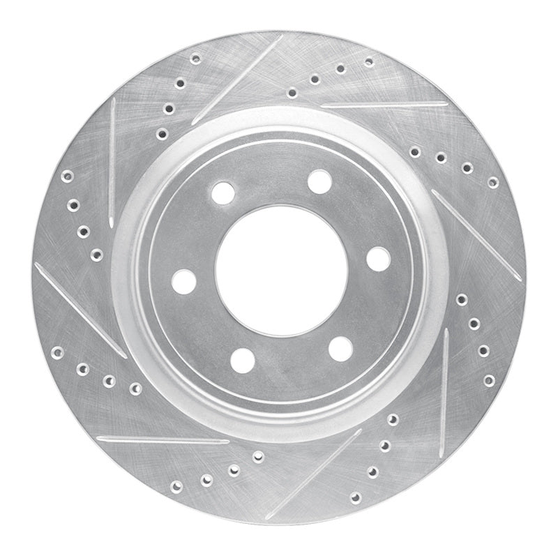 R1 21-25 Ford F-150 4WD Front Left Drilled & Slotted Silver Brake Rotor | Ford F-150 (21-25) (631-54287L)