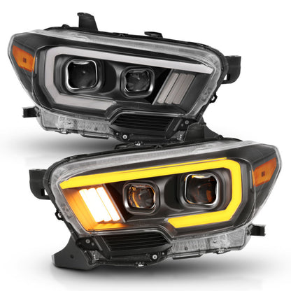ANZO 2016-2017 Toyota Tacoma Projector Headlights w/ Switchback LED DRL | Toyota Tacoma (16-17) (111397)
