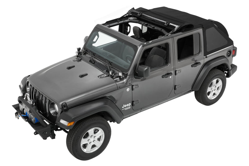 Bestop Trektop Soft Top Premium Black Twill (F&R): Jeep Wrangler JL 2018-2025 2.0L Turbo/3.6L V6