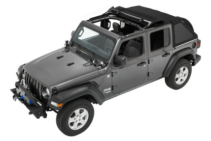 Bestop Trektop Soft Top Premium Black Twill (F&R): Jeep Wrangler JL 2018-2025 2.0L Turbo/3.6L V6