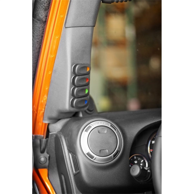 Rugged Ridge A-Pillar 4 Switch Pod Kit | Jeep Wrangler (07-25) (17235.96)
