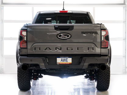 AWE Tuning SwitchPath™ Cat-Back Exhaust Diamond Black Tips Ford Ranger Raptor | 2024-26 (3025-33306)