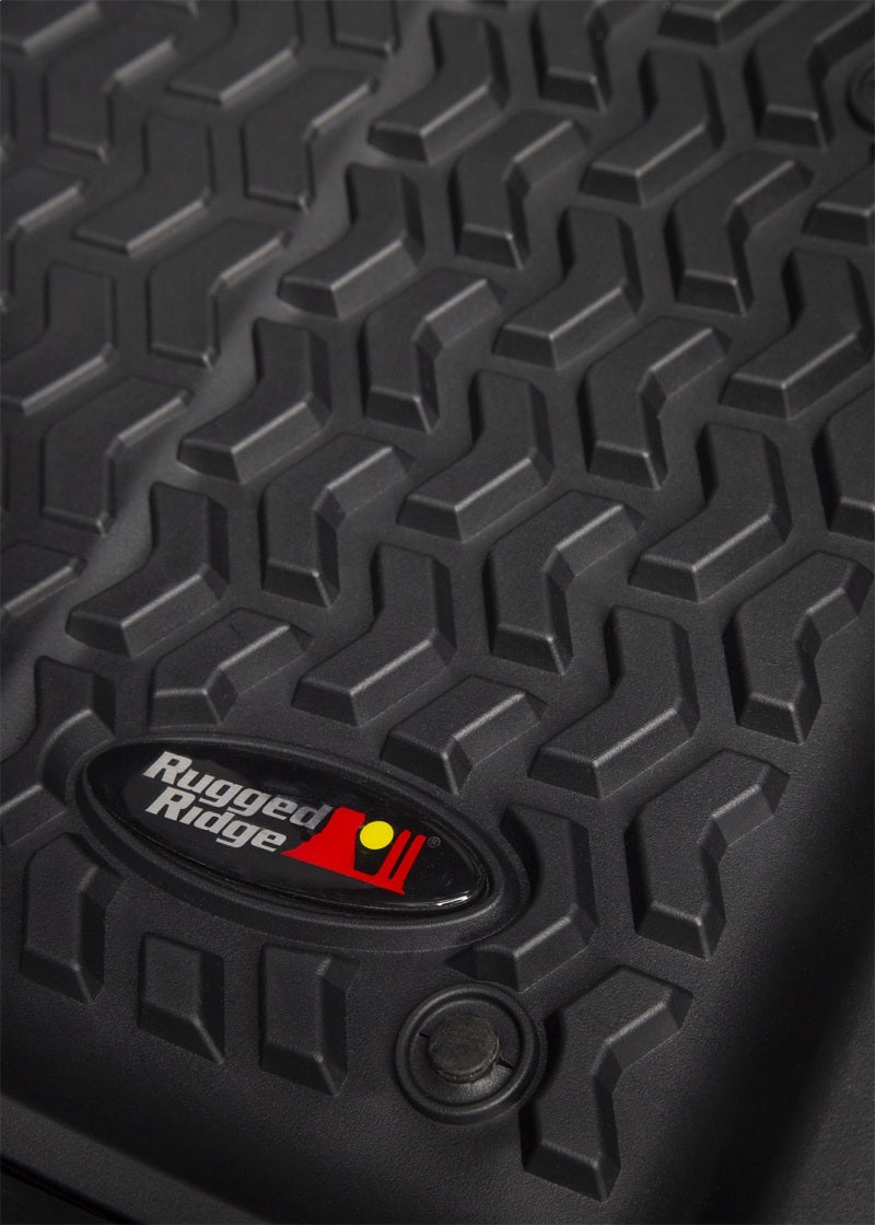 Rugged Ridge Front Floor Liner: Fits Most Jeep Wrangler / Gladiator Models (2007-2026) - Black