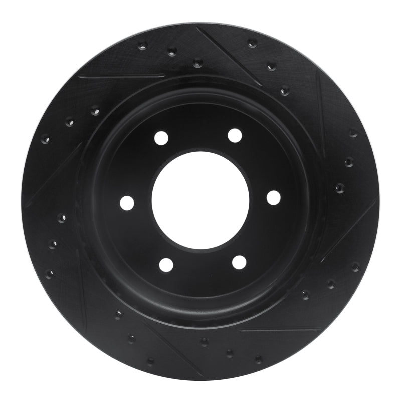 R1 Rear Left Drilled & Slotted Black Brake Rotor | Ford Bronco / Ranger (19-26) (ECB-54276L)
