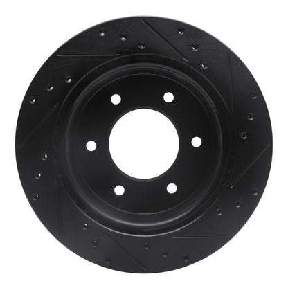 R1 Rear Left Drilled & Slotted Black Brake Rotor | Ford Bronco / Ranger (19-26) (ECB-54276L)