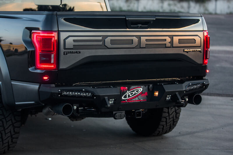 Addictive Desert Designs HoneyBadger Rear Bumper w/ 10in SR LED Mounts | Ford F-150 Raptor (17-20)