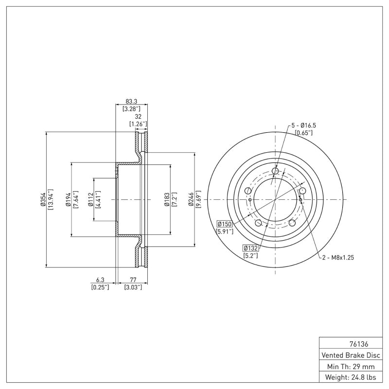 DFC Front Brake Rotor | Lexus LX570 (14-18 / 19-21 / 07-09 / 10-13) (600-76136)