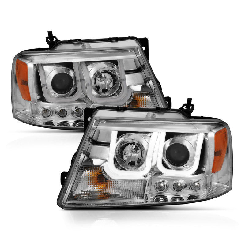 ANZO Projector Headlight Set w/ U-Bar Chrome | Ford F-150 (04-08) (111287)