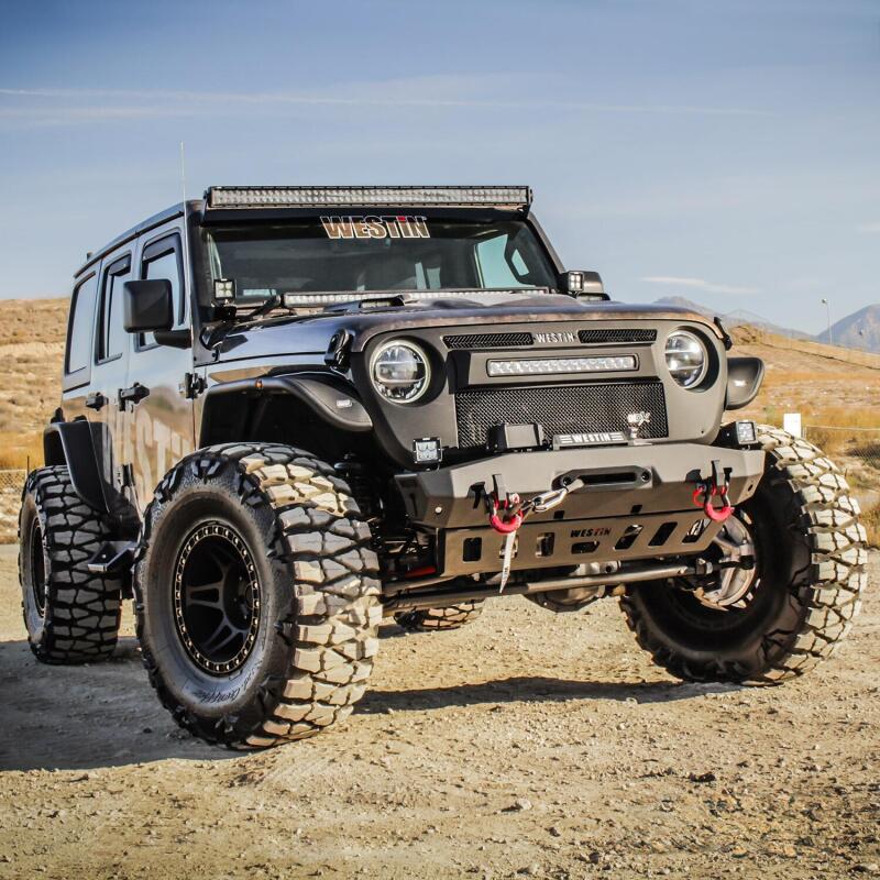 Westin Textured Black Tube Fenders (FRONT): Jeep Wrangler (18-24) / Gladiator (20-24)
