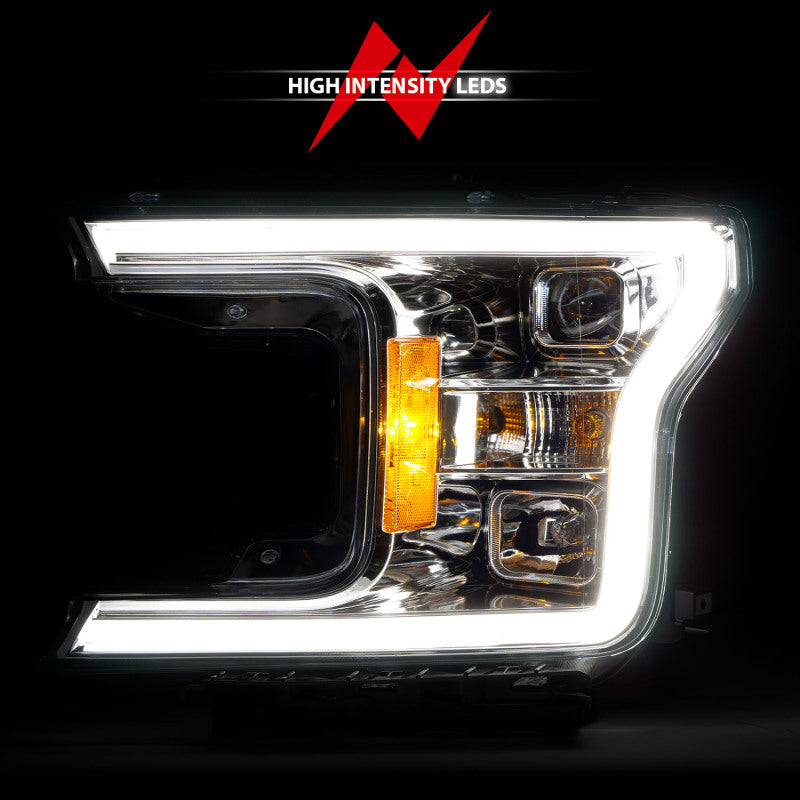 ANZO Projector Headlights w/ Plank Style Switchback Chrome w/ Amber | Ford F-150 (18-19) (111399)