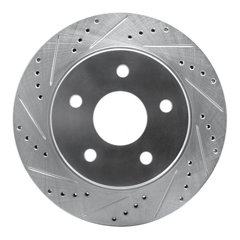 R1 02-24 Dodge Ram Front Left Drilled & Slotted Silver Brake Rotor | Ram 1500 (09-24) (631-40094L)