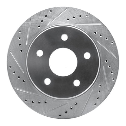 R1 02-24 Dodge Ram Front Left Drilled & Slotted Silver Brake Rotor | Ram 1500 (09-24) (631-40094L)