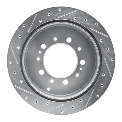 R1 17-21 Toyota Land Cruiser Rear Right Drilled & Slotted Silver Brake Rotor | Toyota Tundra (07-09 / 10-13 / 14-18 / 19-21) (EDZ-76137R)