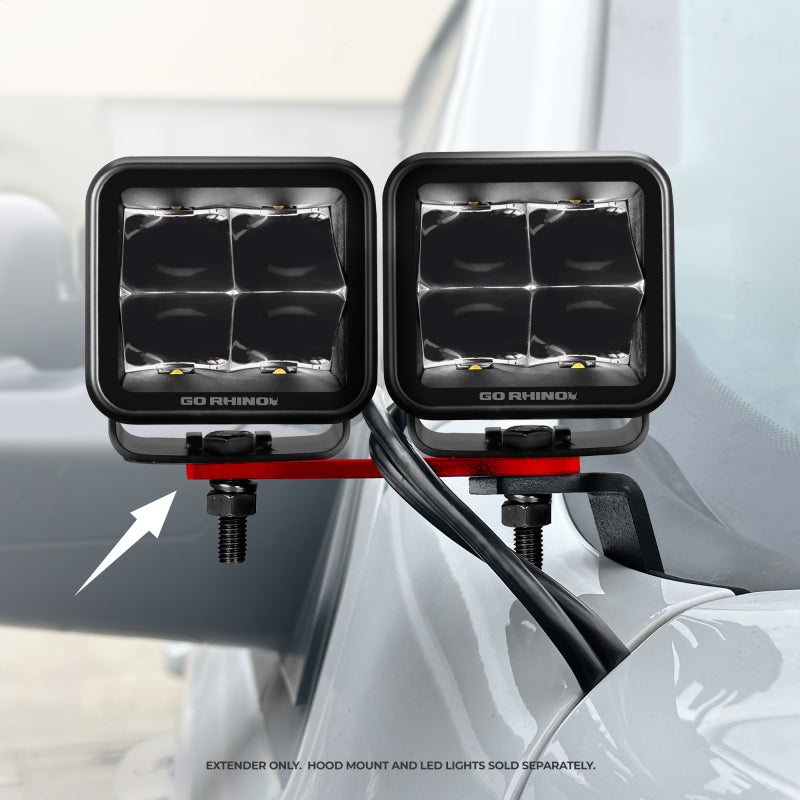 Go Rhino XE Hood Hinge Cube Light Mount | Ford Ranger / Bronco (19-26) (732400T)