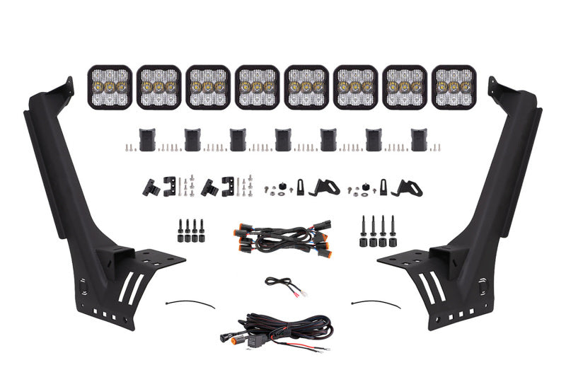 Diode Dynamics SS5 Sport CrossLink Windshield Lightbar Kit White (FRONT): Jeep Wrangler JL 2018-26 / Gladiator JT 20-24